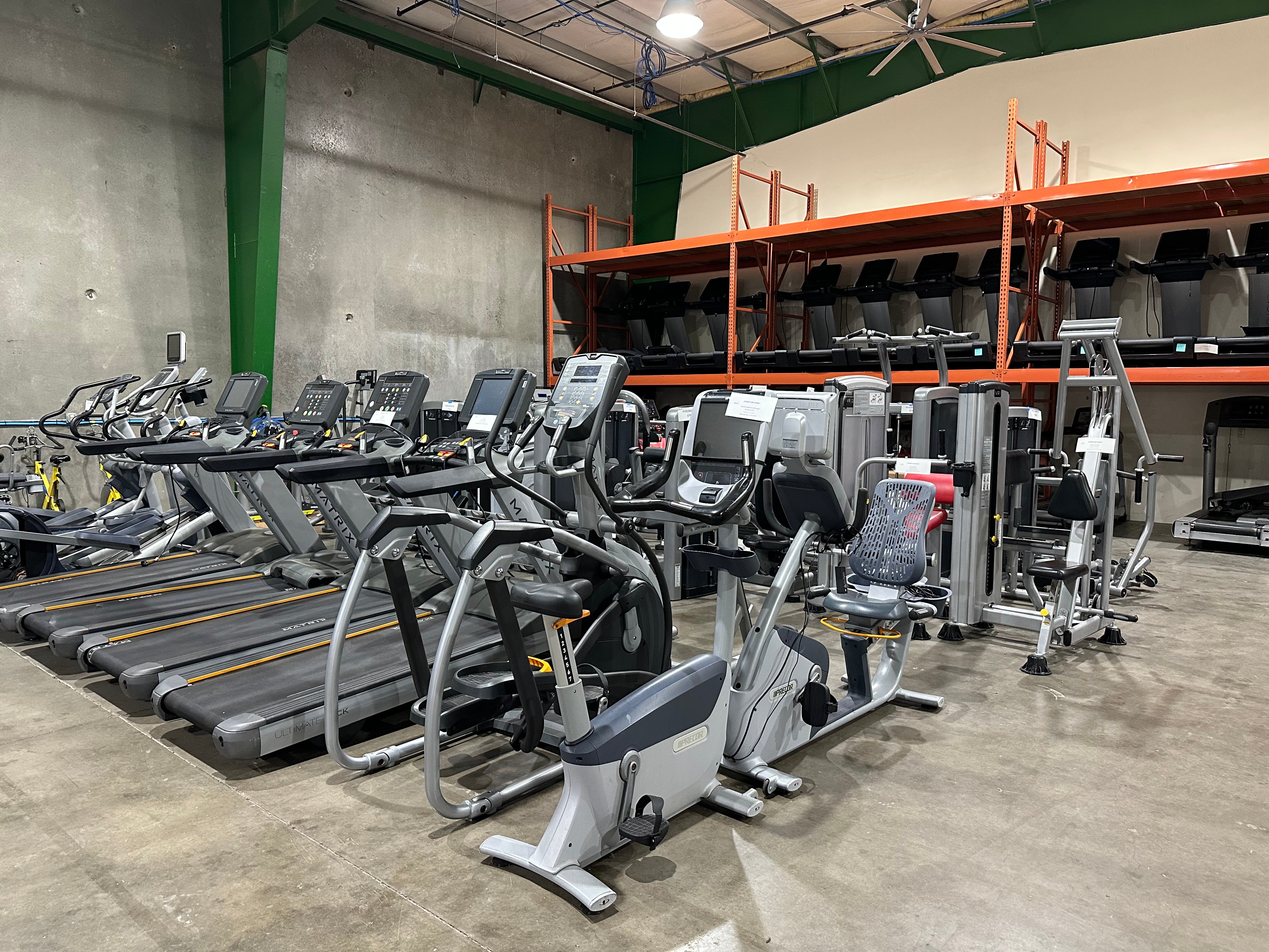 Used Fitness Equipment in a Warehouse