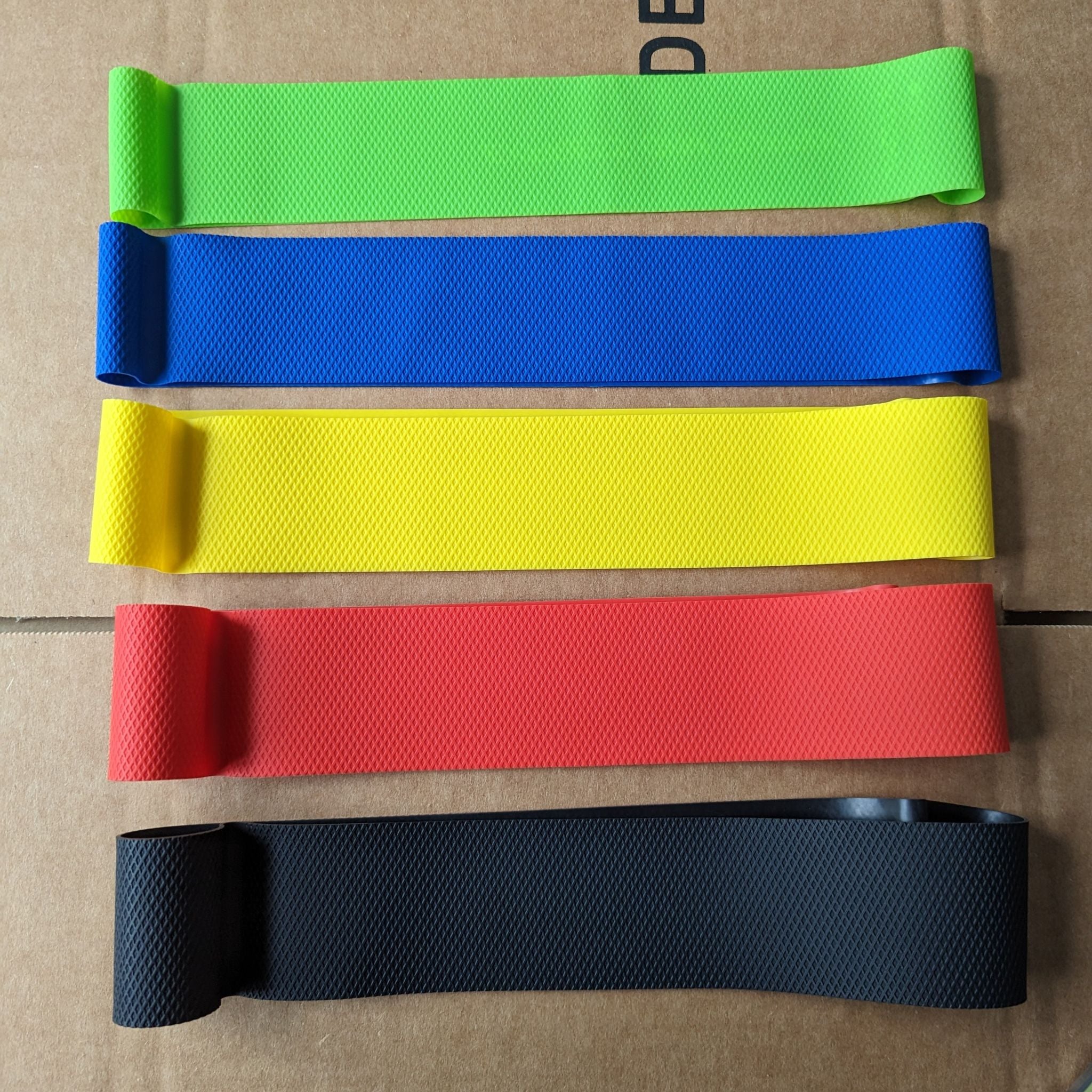 Back view of the Express Gym Supply 3D Grip Latex Resistance Band Set