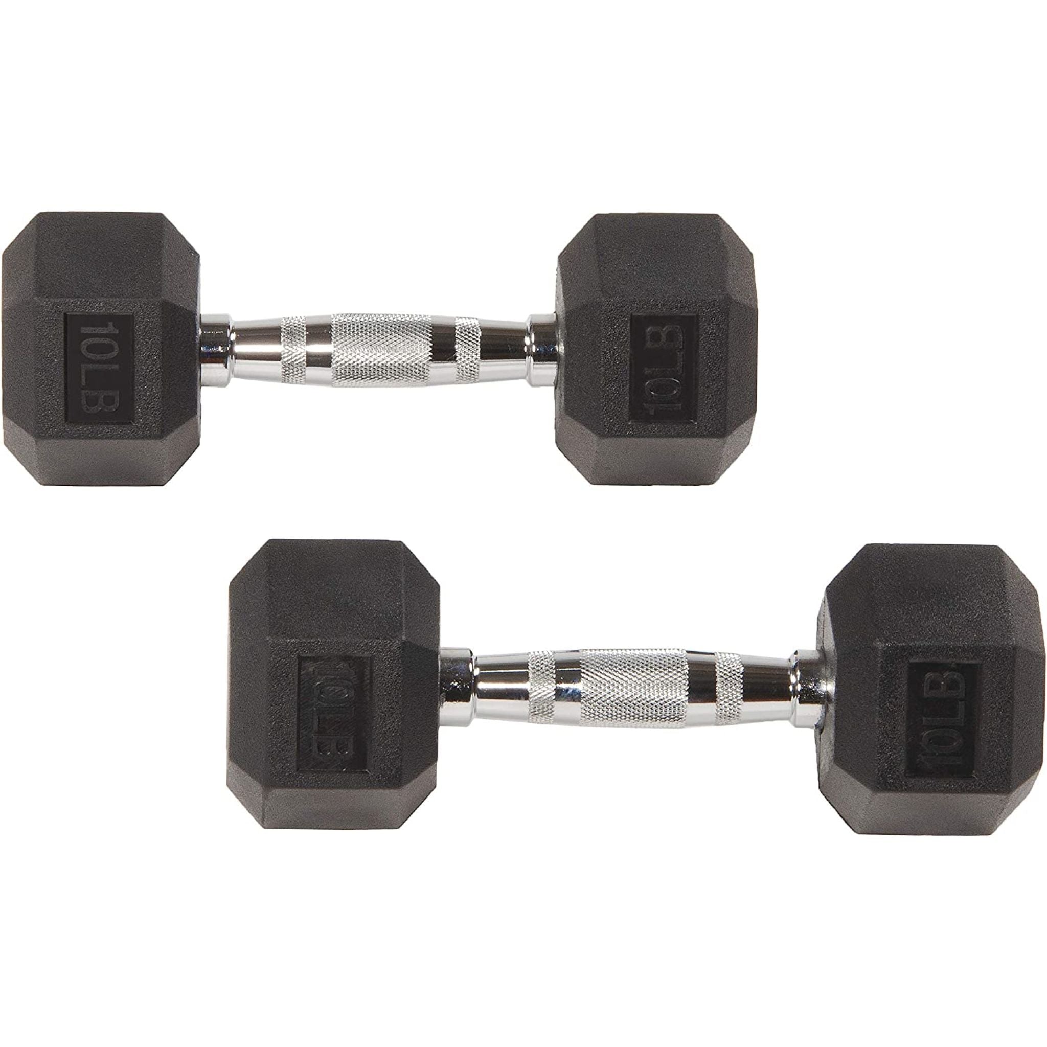 10Lb rubber hex dumbbells pair at Express Gym Supply