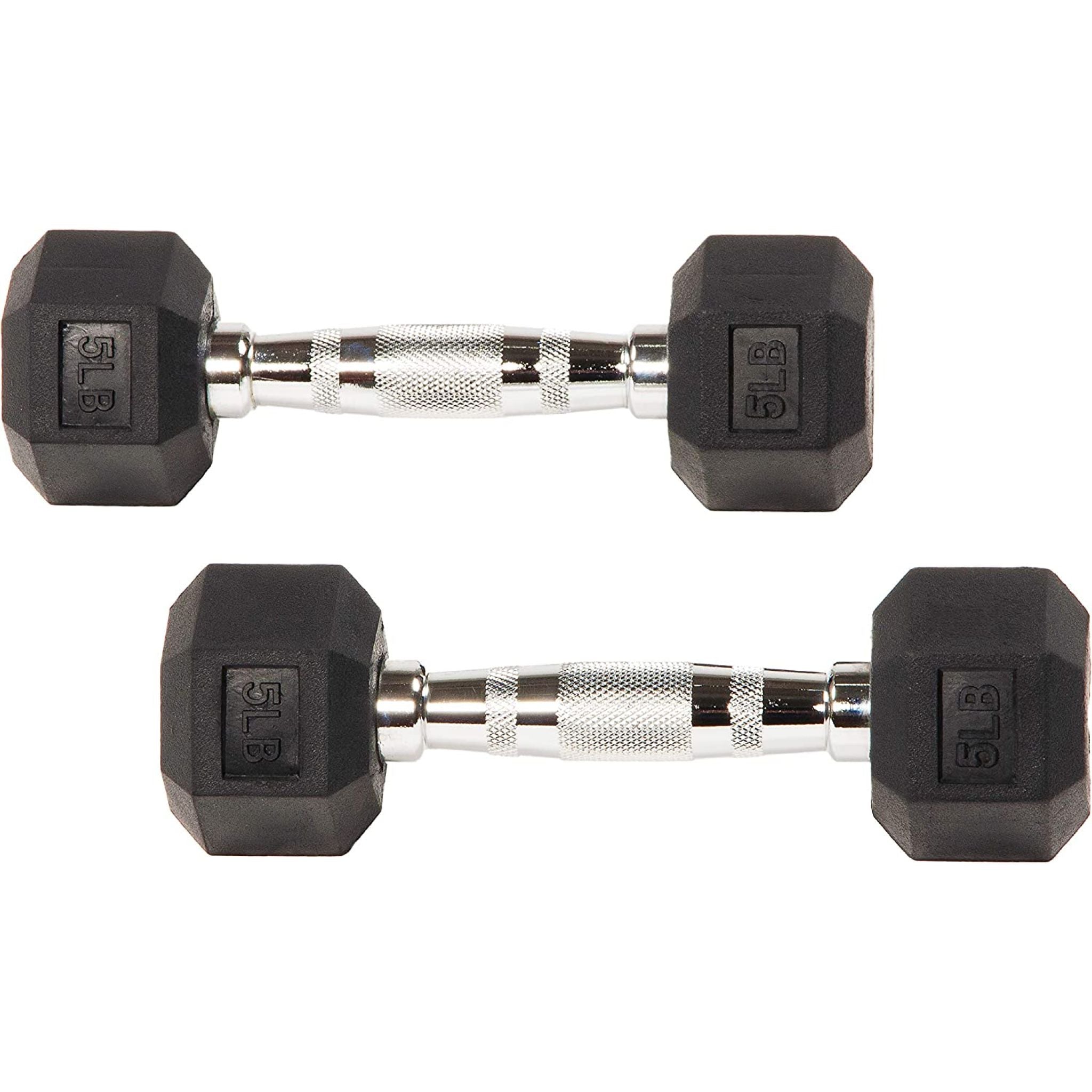 5Lb rubber hex dumbbells pair at Express Gym Supply
