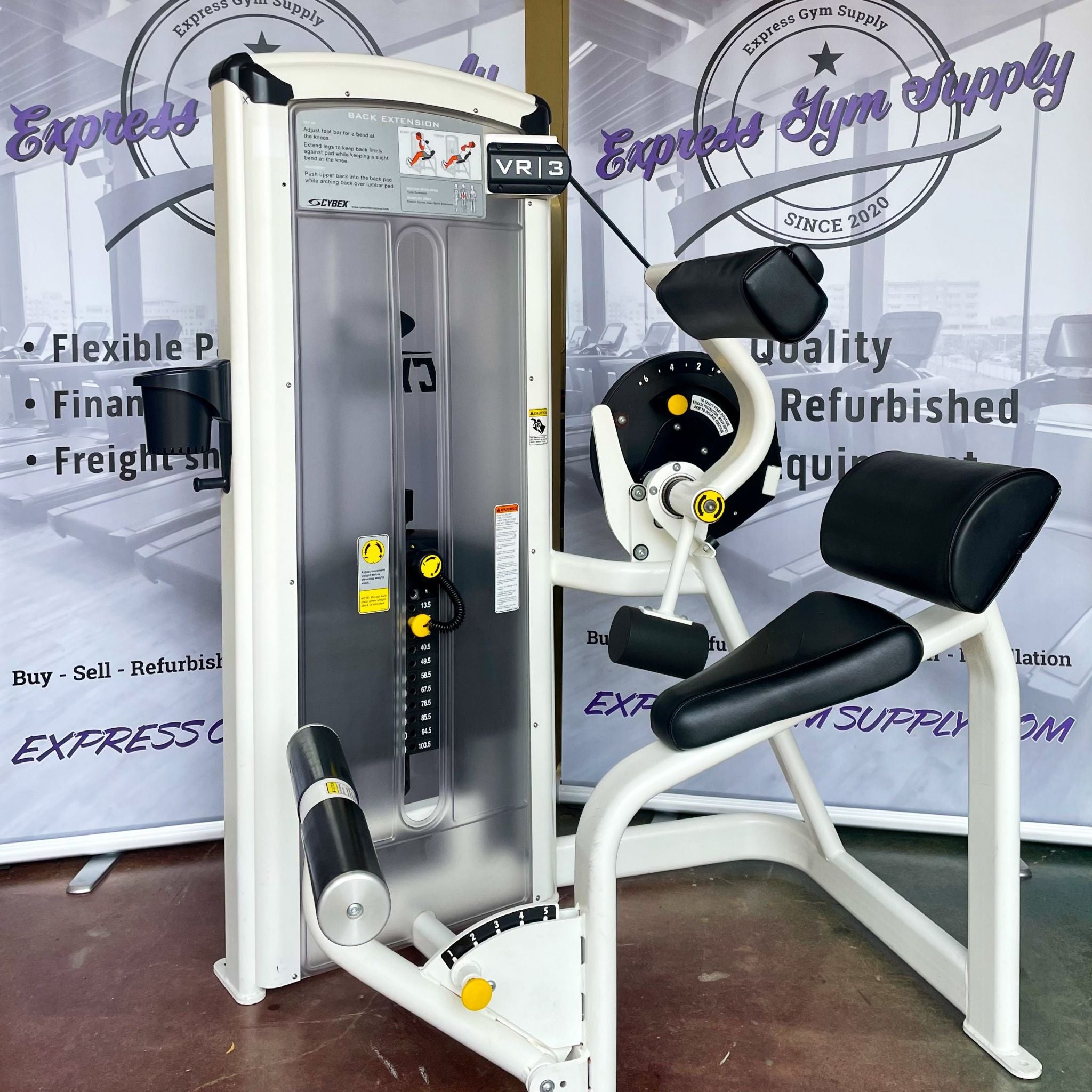 Cybex VR3 Back Extension in Warehouse, Black