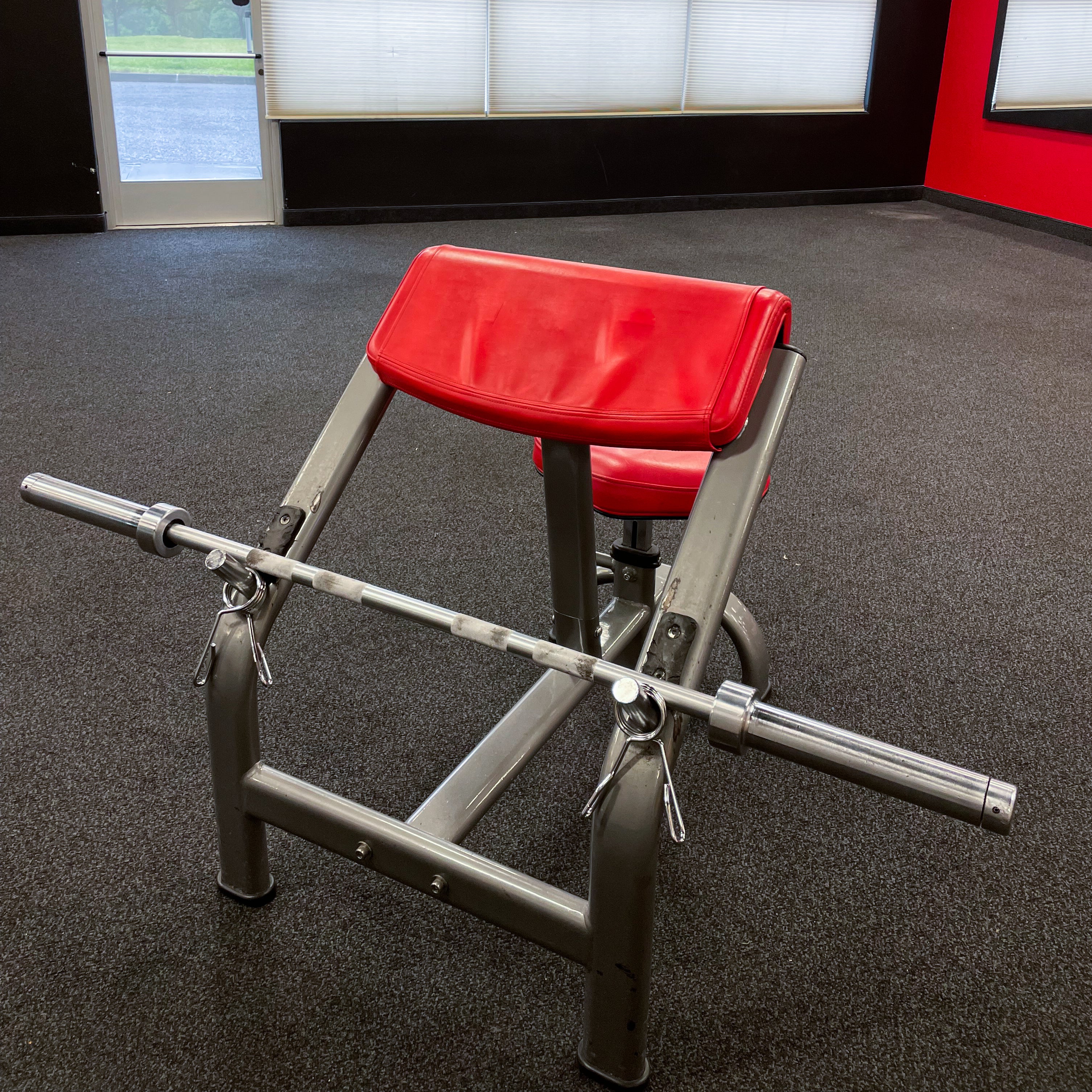 Used Matrix Preacher Curl Bench with Bar