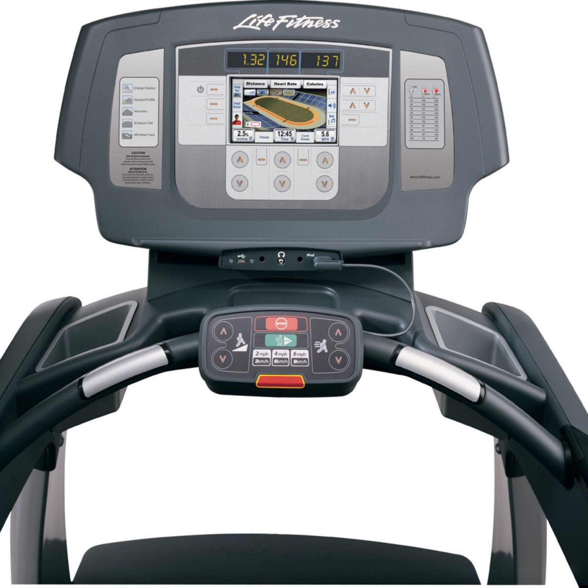 Multi-featured Console on the Life Fitness 95T Inspire Treadmill