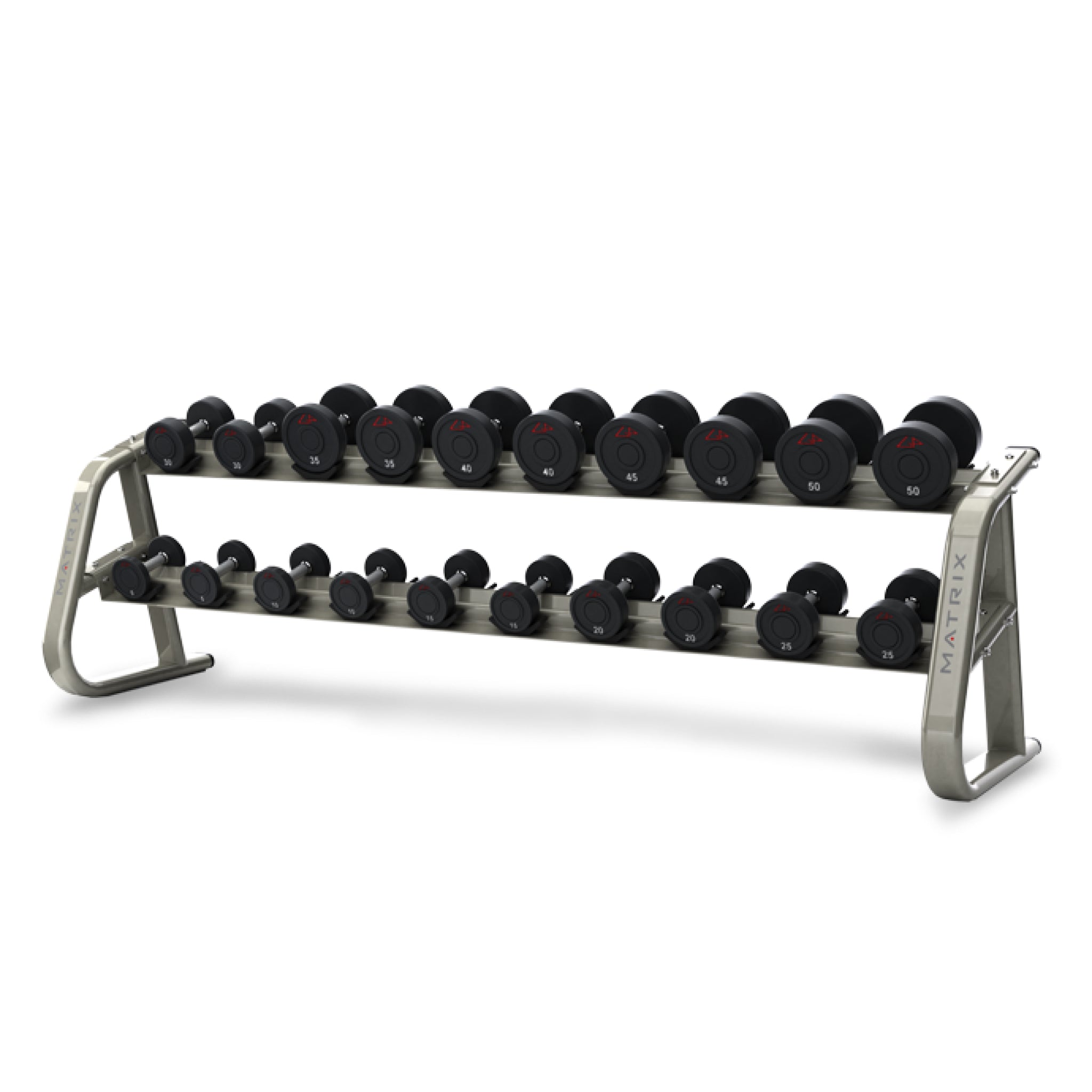 Matrix G3 10-Pair Dumbbell Rack for pro-size dumbbells