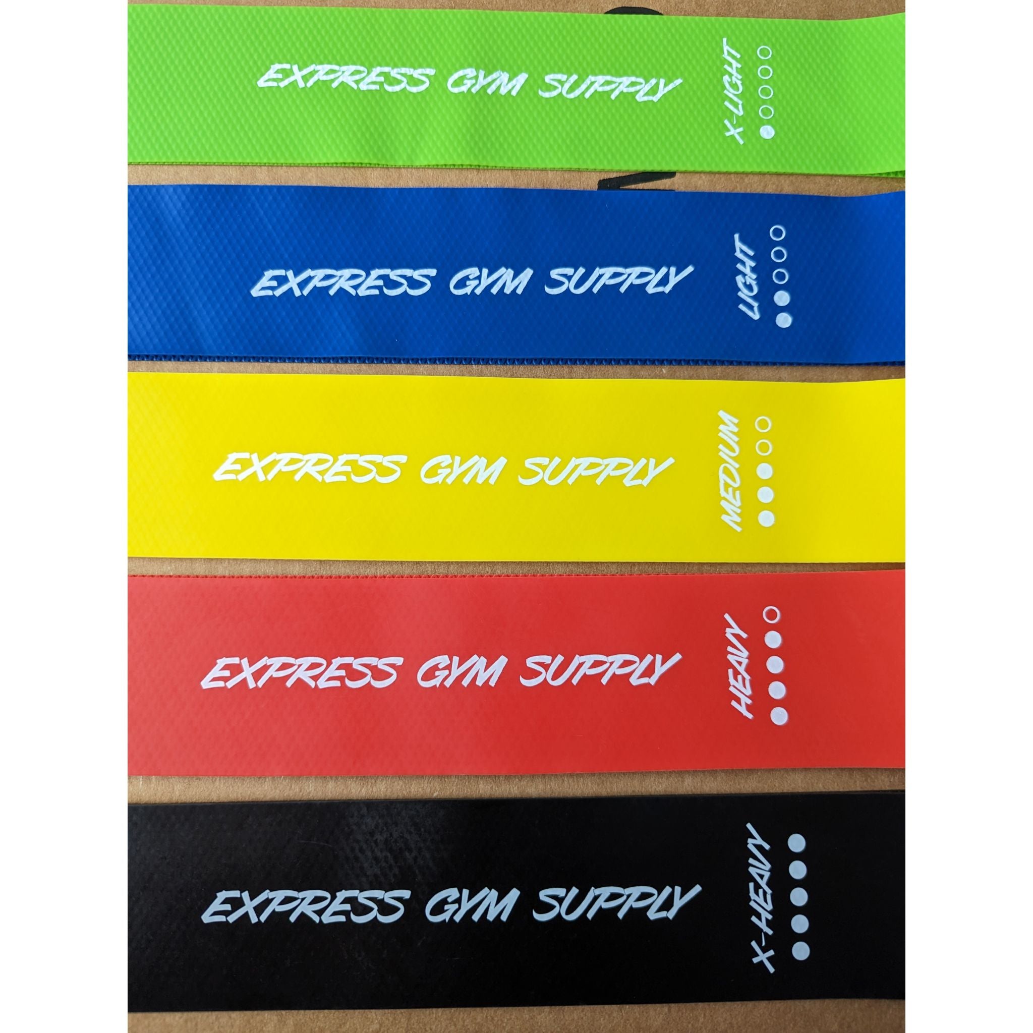 3D Grip Latex Resistance Band Set with Express Gym Supply Logo