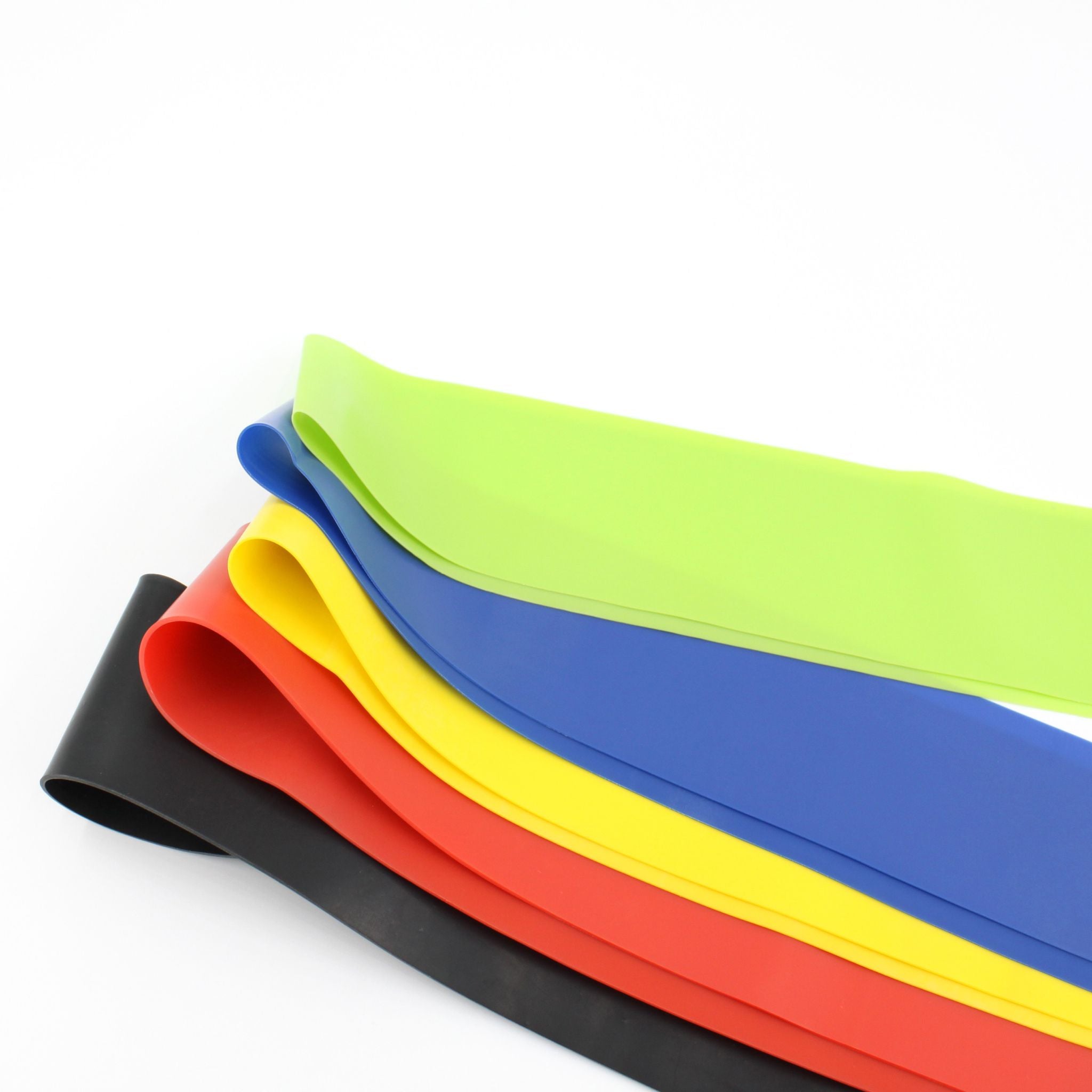Left Folded Ends of the Multi-Colored Resistance Bands at Express Gym Supply