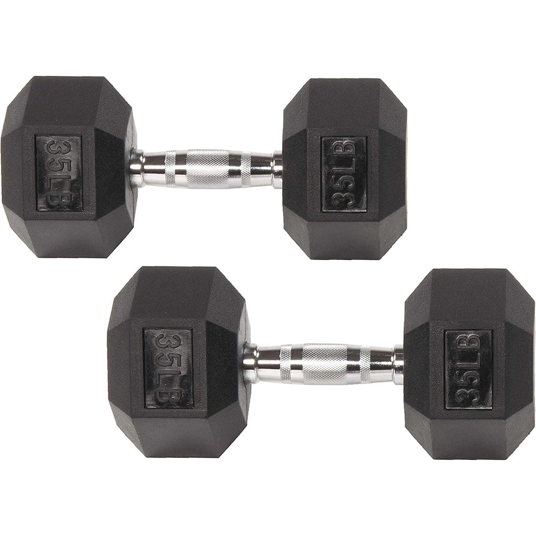 35Lb rubber hex dumbbells pair at Express Gym Supply