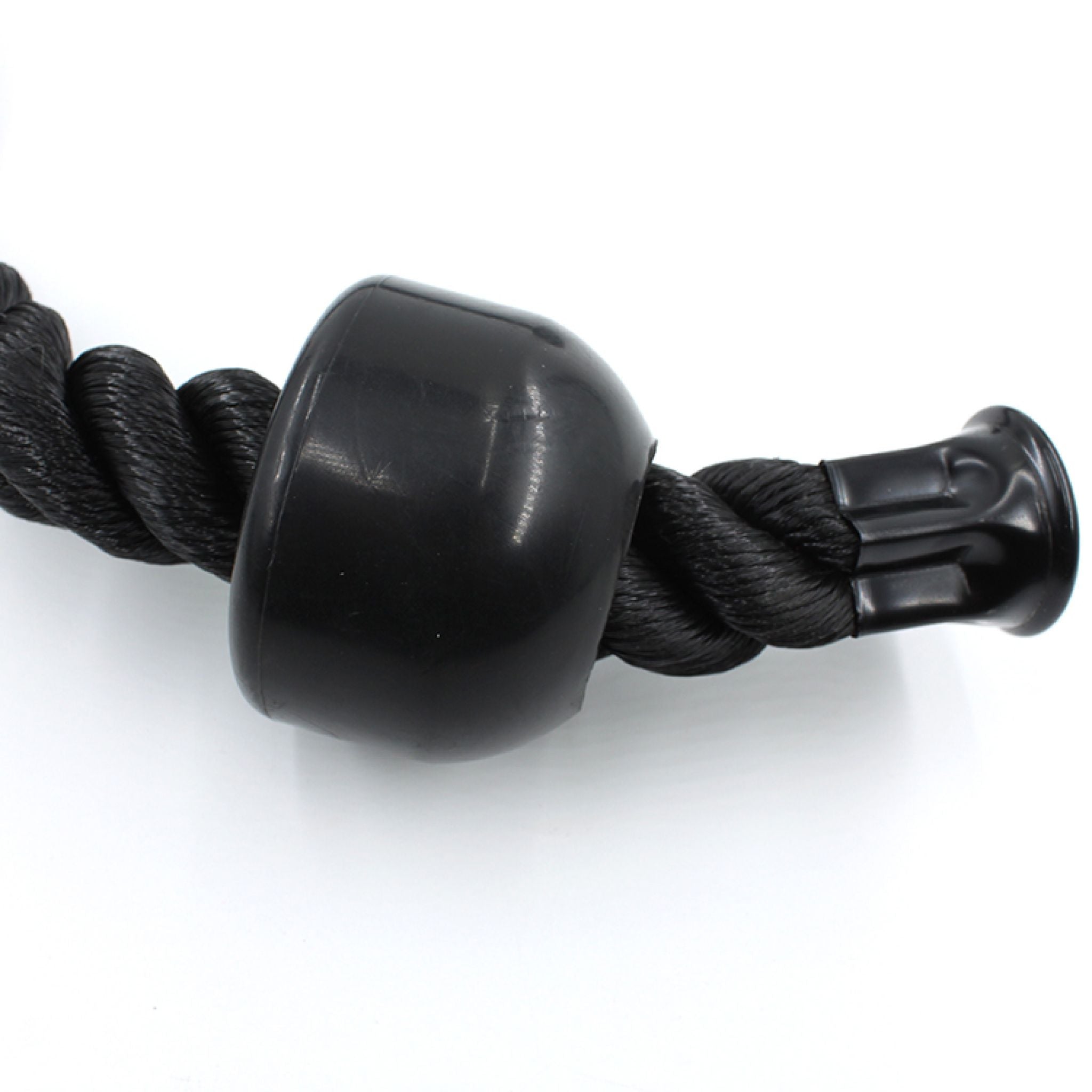 The plastic covering and end cap on the Triceps Rope Cable Attachment at Express Gym Supply