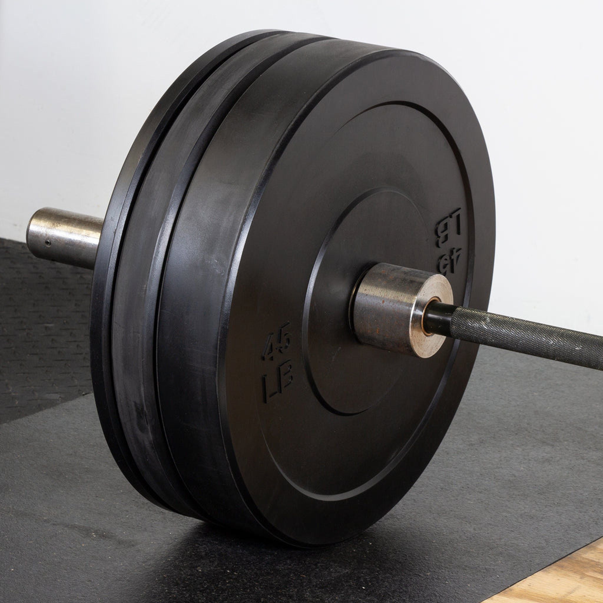 Economy Bumper Plates 45lbs On Bar