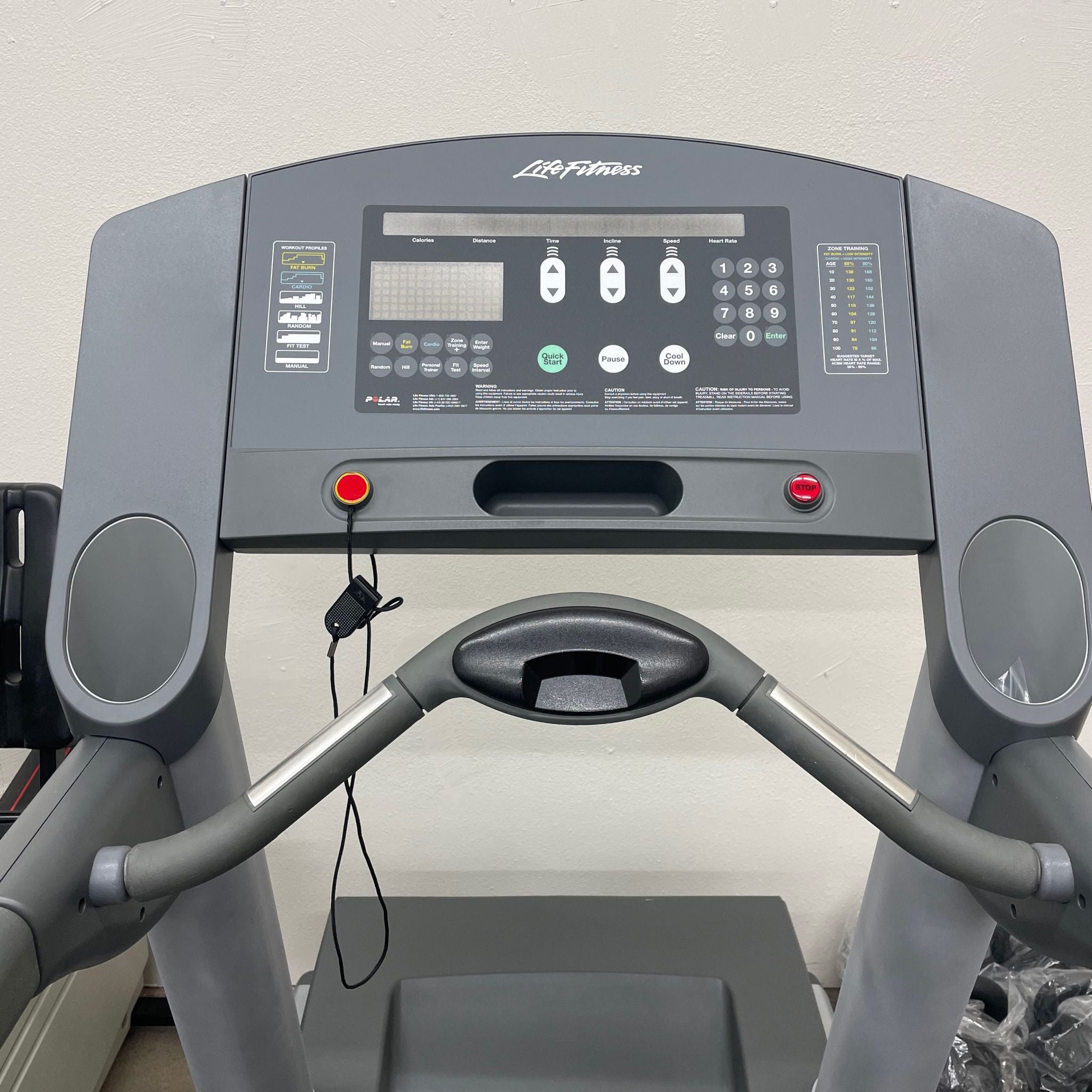 The multi-featured console on the Life Fitness 95Ti Treadmill
