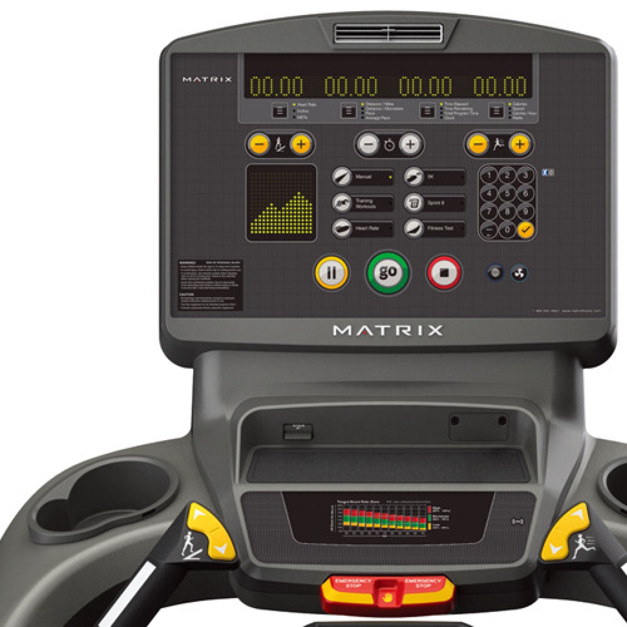 The console on the Matrix T5x Treadmill