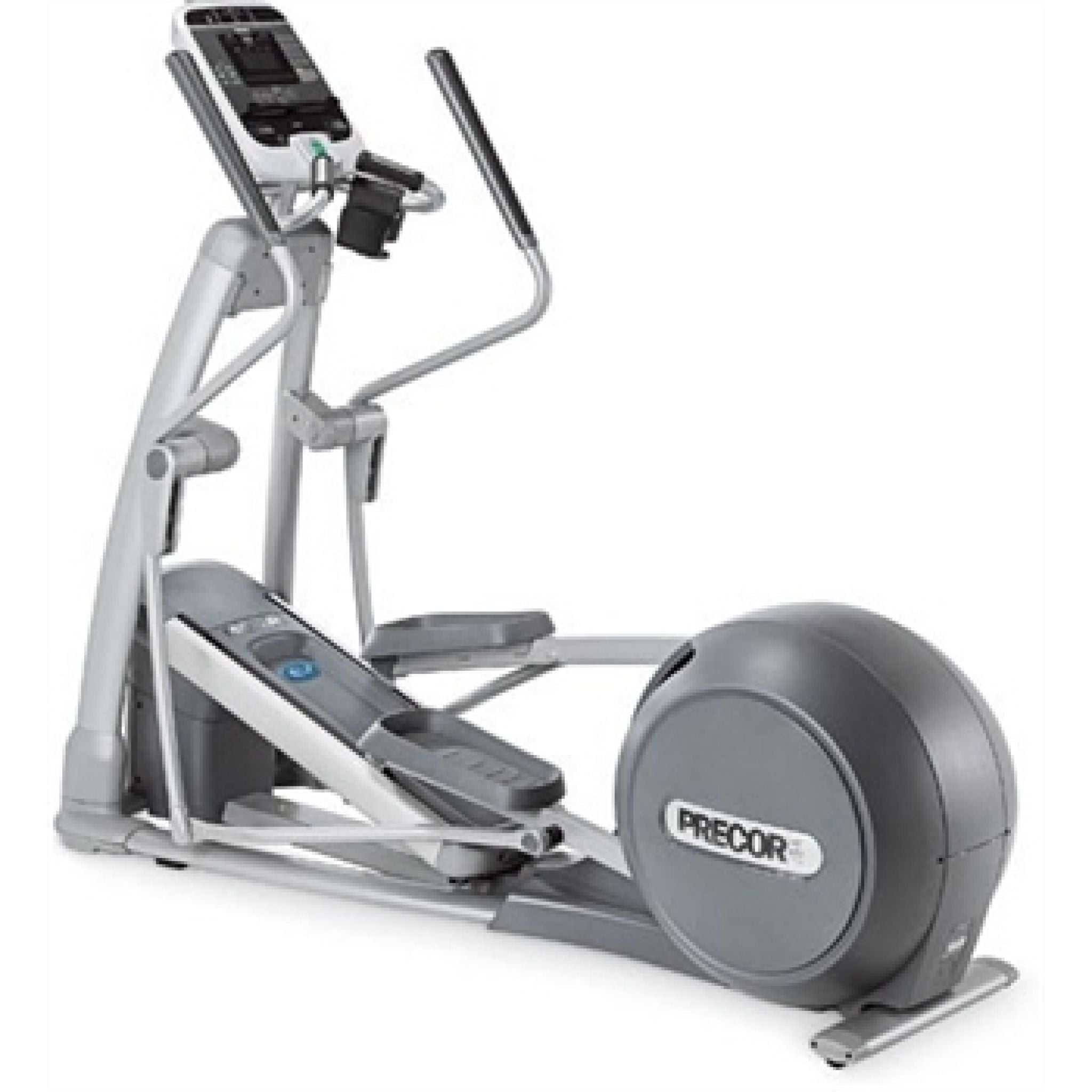 Left side view of the Precor EFX 556i v4 Elliptical with a Cardio Theater TV Screen