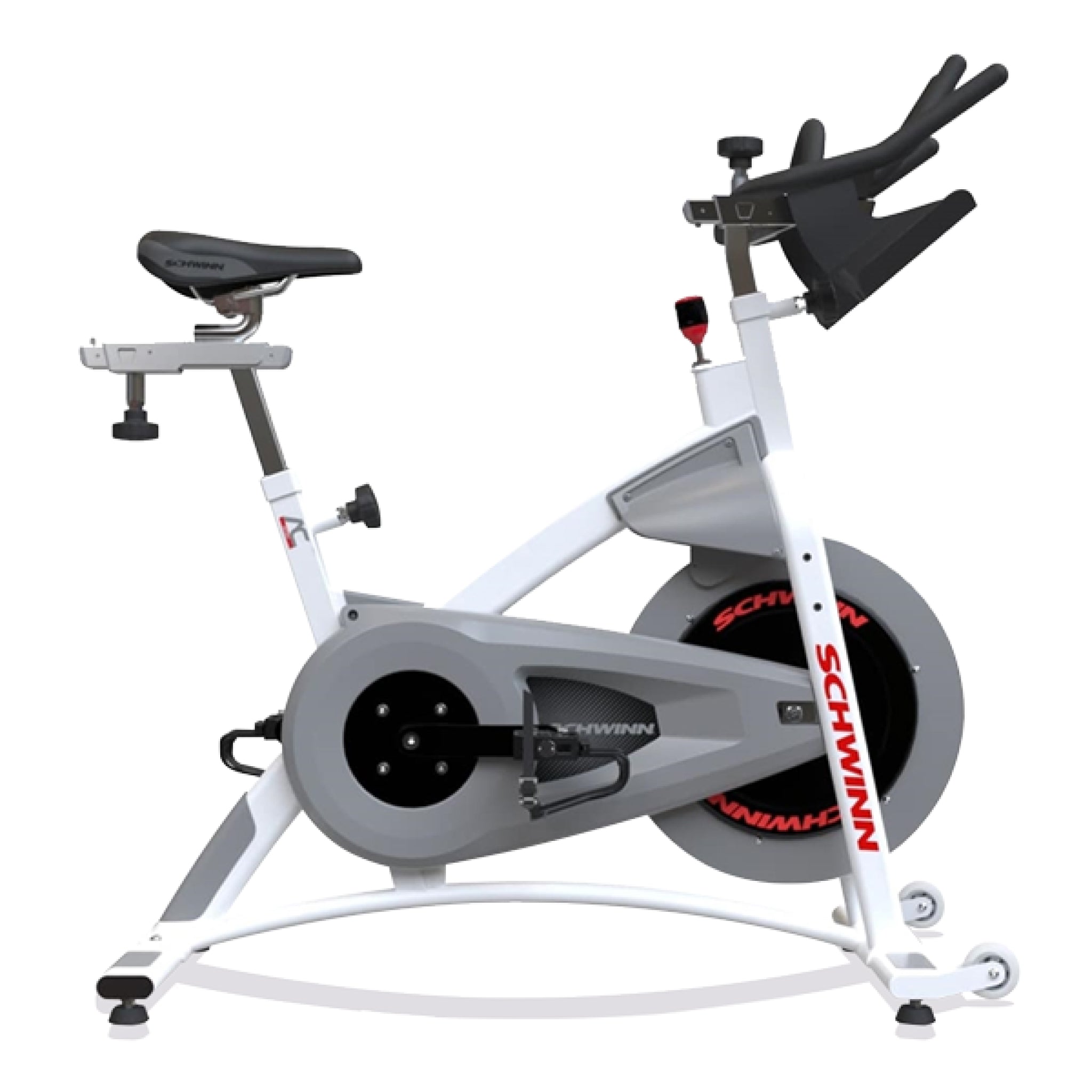 Lefthand view of the Schwinn A.C. Sport Indoor Cycle Trainer, Silver